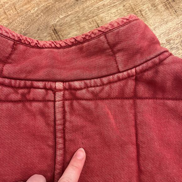 Free People Dolman Quilted Knit Jacket XL Cherry Juice Oversized Cotton Full Zip - Picture 10 of 16